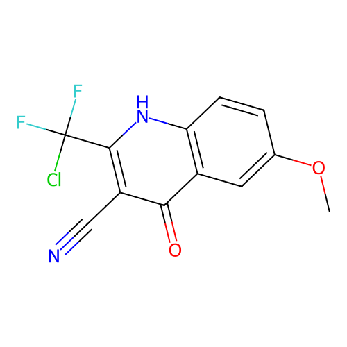 2-[Chloro(difluoro)methyl]-6-methoxy-4-oxo-1,4-dihydroquinoline-3-carbonitrile structure