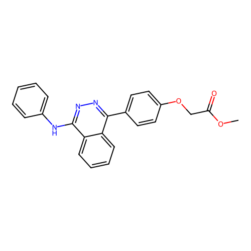 Methyl {4-[4-(phenylamino)phthalazin-1-yl]phenoxy}acetate structure