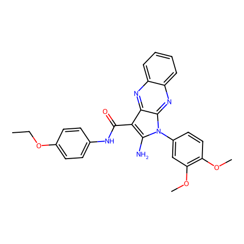 2-amino-1-(3,4-dimethoxyphenyl)-N-(4-ethoxyphenyl)-1H-pyrrolo[2,3-b]quinoxaline-3-carboxamide structure