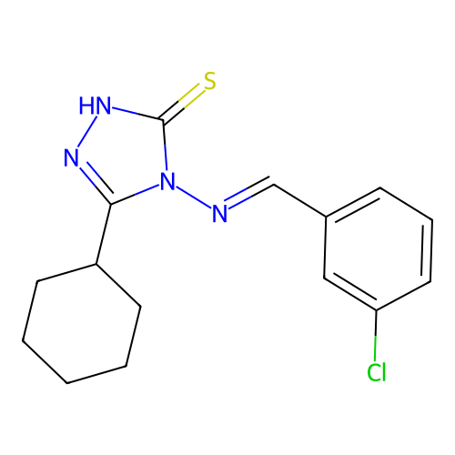 4-((3-Chlorobenzylidene)amino)-5-cyclohexyl-4H-1,2,4-triazole-3-thiol structure