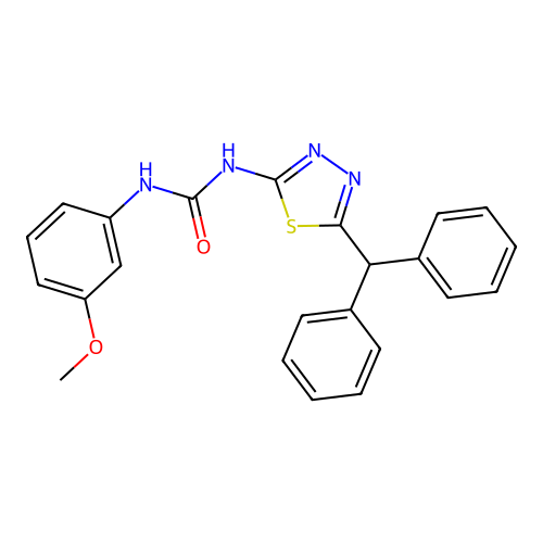 1-(5-Benzhydryl-1,3,4-thiadiazol-2-yl)-3-(3-methoxyphenyl)urea structure