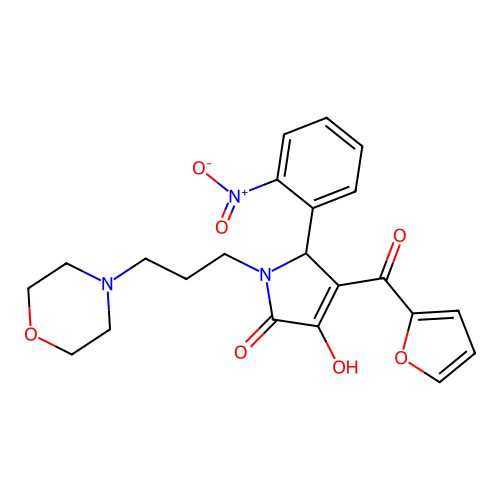 3-(furan-2-carbonyl)-4-hydroxy-1-(3-morpholin-4-ylpropyl)-2-(2-nitrophenyl)-2H-pyrrol-5-one structure