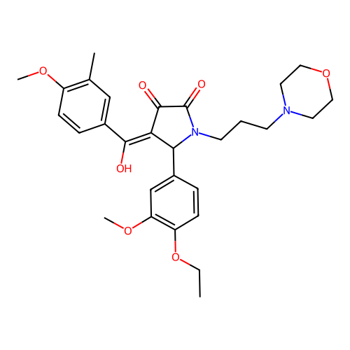 (4E)-5-(4-ethoxy-3-methoxyphenyl)-4-[hydroxy-(4-methoxy-3-methylphenyl)methylidene]-1-(3-morpholin-4-ylpropyl)pyrrolidine-2,3-dione structure