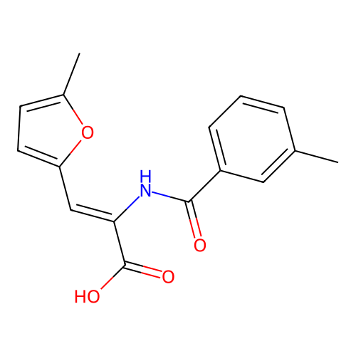 (Z)-2-(3-Methyl-benzoylamino)-3-(5-methyl-furan-2-yl)-acrylic acid structure