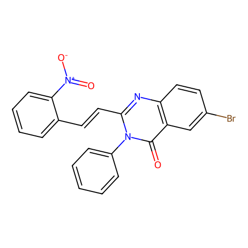 6-bromo-2-[(E)-2-(2-nitrophenyl)ethenyl]-3-phenylquinazolin-4(3H)-one structure