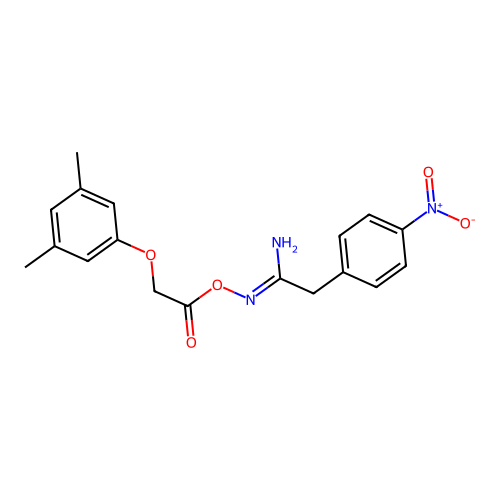 (1Z)-N'-{[(3,5-dimethylphenoxy)acetyl]oxy}-2-(4-nitrophenyl)ethanimidamide structure