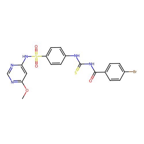 4-bromo-N-({4-[(6-methoxypyrimidin-4-yl)sulfamoyl]phenyl}carbamothioyl)benzamide structure