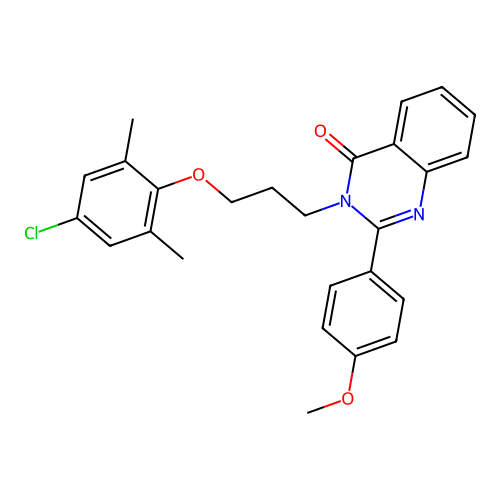 3-(3-(4-chloro-2,6-dimethylphenoxy)propyl)-2-(4-methoxyphenyl)quinazolin-4(3H)-one structure