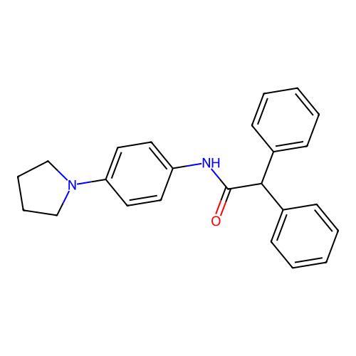 2,2-diphenyl-N-(4-pyrrolidin-1-ylphenyl)acetamide structure