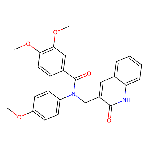 3,4-dimethoxy-N-(4-methoxyphenyl)-N-[(2-oxo-1H-quinolin-3-yl)methyl]benzamide structure