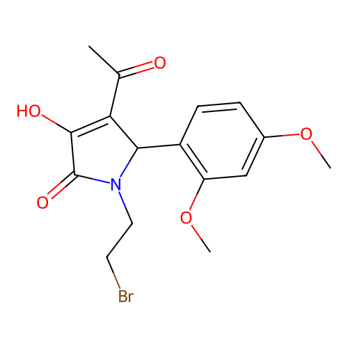 3-acetyl-1-(2-bromoethyl)-2-(2,4-dimethoxyphenyl)-4-hydroxy-2H-pyrrol-5-one structure
