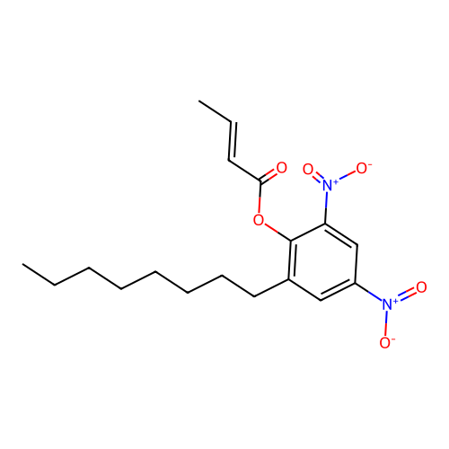 2-Butenoic acid, 2,4-dinitro-6-octylphenyl ester structure