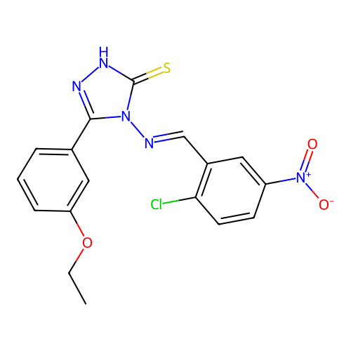 4-((2-CL-5-Nitrobenzylidene)amino)-5-(3-ethoxyphenyl)-4H-1,2,4-triazole-3-thiol structure