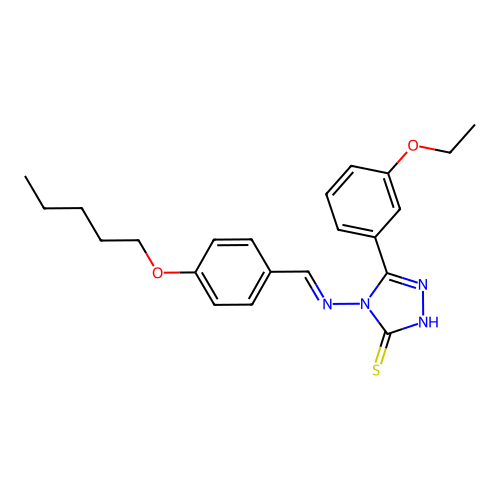 5-(3-Ethoxyphenyl)-4-((4-(pentyloxy)benzylidene)amino)-4H-1,2,4-triazole-3-thiol structure