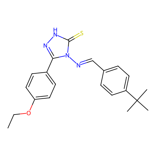 (E)-4-((4-(tert-butyl)benzylidene)amino)-5-(4-ethoxyphenyl)-4H-1,2,4-triazole-3-thiol structure