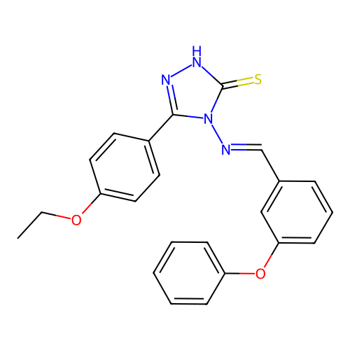 (E)-5-(4-ethoxyphenyl)-4-((3-phenoxybenzylidene)amino)-4H-1,2,4-triazole-3-thiol structure