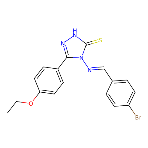 (E)-4-((4-bromobenzylidene)amino)-5-(4-ethoxyphenyl)-4H-1,2,4-triazole-3-thiol structure