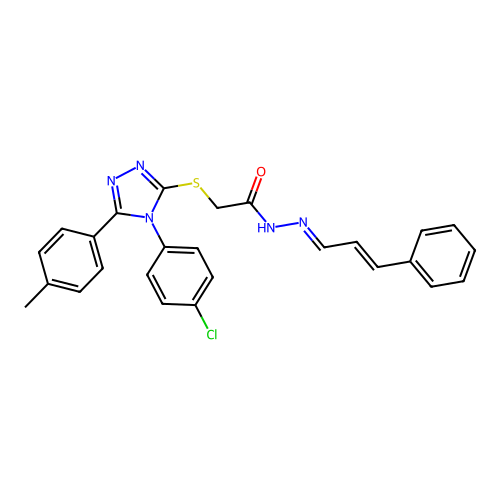 2-{[4-(4-chlorophenyl)-5-(4-methylphenyl)-4H-1,2,4-triazol-3-yl]sulfanyl}-N'-[(1E,2E)-3-phenylprop-2-en-1-ylidene]acetohydrazide structure