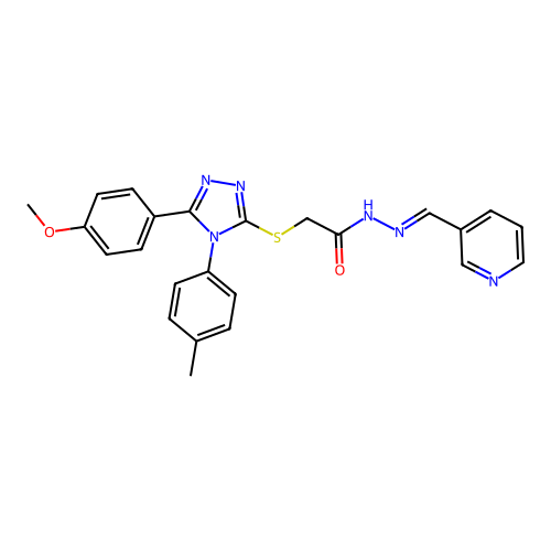 2-{[5-(4-methoxyphenyl)-4-(4-methylphenyl)-4H-1,2,4-triazol-3-yl]sulfanyl}-N'-[(E)-pyridin-3-ylmethylidene]acetohydrazide structure