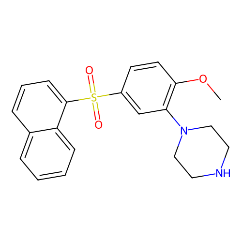 1-[2-Methoxy-5-(naphthalene-1-sulfonyl)-phenyl]-piperazine structure