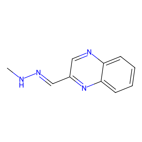 Quinoxalinecarboxaldehyde methylhydrazone structure