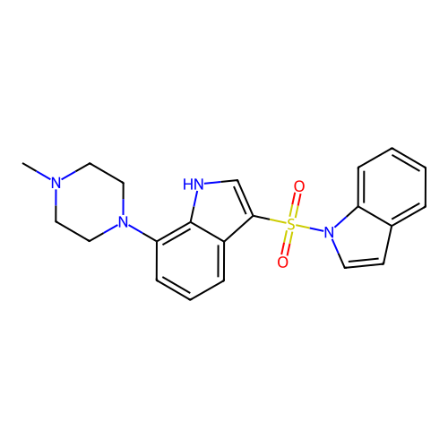 3-(1H-Indole-1-sulfonyl)-7-(4-methyl-piperazin-1-yl)-1H-indole structure