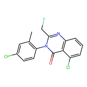 4(3H)-Quinazolinone, 5-chloro-3-(4-chloro-2-methylphenyl)-2-(fluoromethyl)- structure