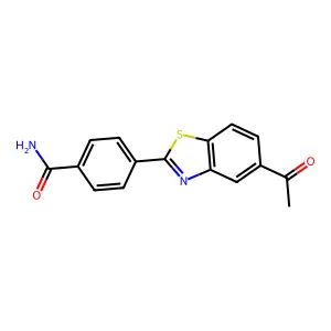 Benzothiazole, 5-acetyl-2-(4-carbamoylphenyl)- structure