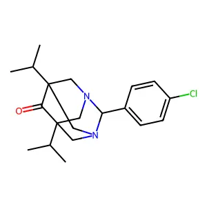2-(4-Chlorophenyl)-5,7-diisopropyl-1,3-diazatricyclo[3.3.1.1~3,7~]decan-6-one structure