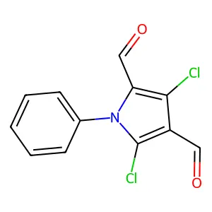 3,5-dichloro-1-phenyl-1H-pyrrole-2,4-dicarbaldehyde structure