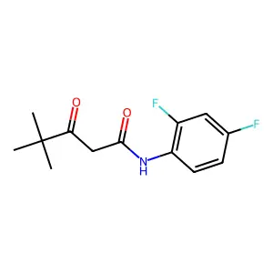 N-(2,4-difluorophenyl)-4,4-dimethyl-3-oxopentanamide structure