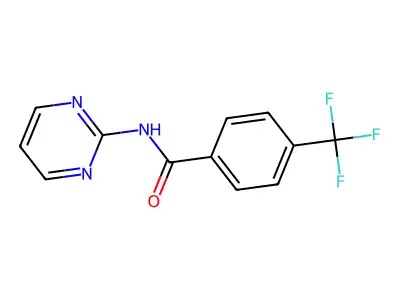 N-(2-pyrimidinyl)-4-(trifluoromethyl)benzenecarboxamide structure