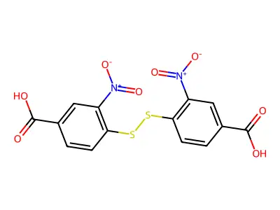 4-[(4-Carboxy-2-nitrophenyl)disulfanyl]-3-nitrobenzoic acid structure