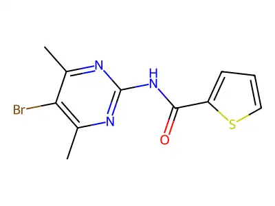 N-(5-bromo-4,6-dimethylpyrimidin-2-yl)thiophene-2-carboxamide structure