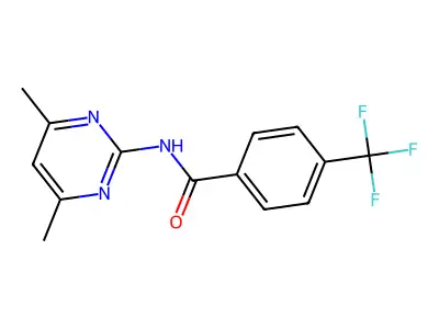 N-(4,6-dimethylpyrimidin-2-yl)-4-(trifluoromethyl)benzamide structure