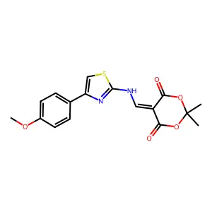 5-({[4-(4-methoxyphenyl)-1,3-thiazol-2-yl]amino}methylidene)-2,2-dimethyl-1,3-dioxane-4,6-dione structure
