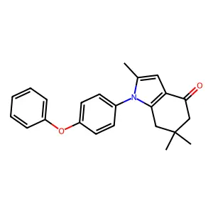 2,6,6-Trimethyl-1-(4-phenoxyphenyl)-5,6,7-trihydroindol-4-one structure