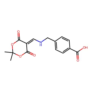 4-({[(2,2-dimethyl-4,6-dioxo-1,3-dioxan-5-ylidene)methyl]amino}methyl)benzoic acid structure