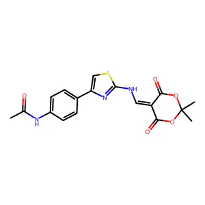 N-[4-(2-{[(2,2-dimethyl-4,6-dioxo-1,3-dioxan-5-ylidene)methyl]amino}-1,3-thiazol-4-yl)phenyl]acetamide structure