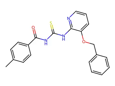 N-[3-(benzyloxy)-2-pyridinyl]-N'-(4-methylbenzoyl)thiourea structure