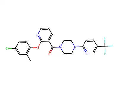 2-(4-CHLORO-2-METHYLPHENOXY)(3-PYRIDYL) 4-(5-(TRIFLUOROMETHYL)(2-PYRIDYL))PIPERAZINYL KETONE structure