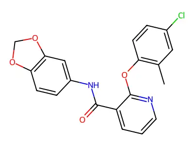 N-(2H-1,3-benzodioxol-5-yl)-2-(4-chloro-2-methylphenoxy)pyridine-3-carboxamide structure