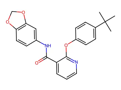N-(1,3-benzodioxol-5-yl)-2-(4-tert-butylphenoxy)pyridine-3-carboxamide structure