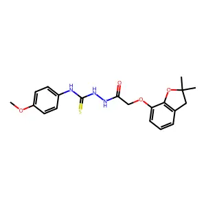 1-(2-(2,2-DIMETHYL(3-OXAINDAN-4-YLOXY))ACETYL)-4-(4-METHOXYPHENYL)THIOSEMICARBAZIDE structure