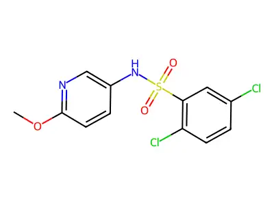 2,5-dichloro-N-(6-methoxypyridin-3-yl)benzenesulfonamide structure