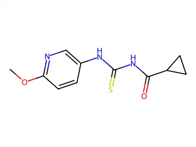 N-[(6-methoxypyridin-3-yl)carbamothioyl]cyclopropanecarboxamide structure