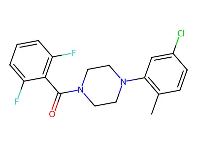2,6-Difluorophenyl 4-(5-chloro-2-methylphenyl)piperazinyl ketone structure