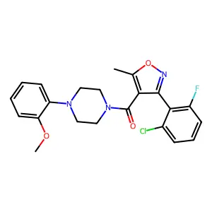 [3-(2-chloro-6-fluorophenyl)-5-methyl-1,2-oxazol-4-yl]-[4-(2-methoxyphenyl)piperazin-1-yl]methanone structure