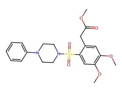 Methyl 2-(4,5-dimethoxy-2-((4-phenylpiperazinyl)sulfonyl)phenyl)acetate structure