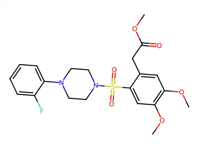METHYL 2-(2-((4-(2-FLUOROPHENYL)PIPERAZINYL)SULFONYL)-4,5-DIMETHOXYPHENYL)ACETATE structure